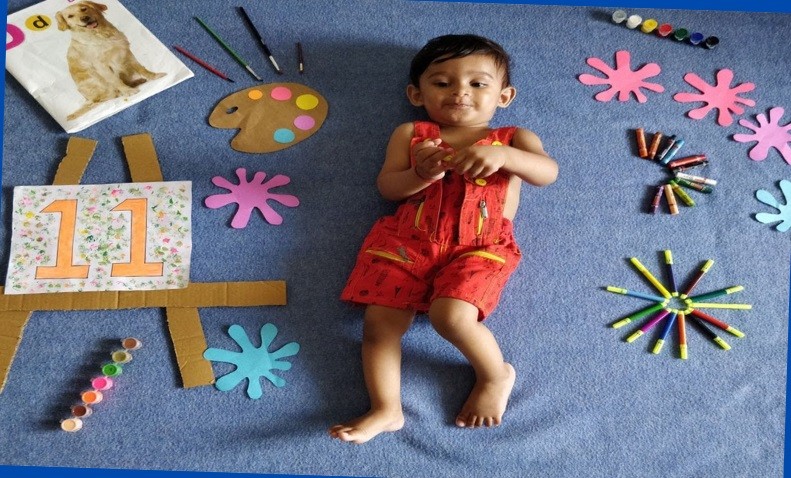 11 month baby photoshoot ideas at home india